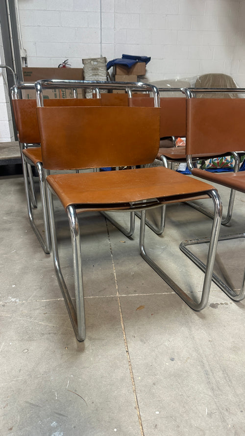 Authentic Leather Mid-Century Modern Chair