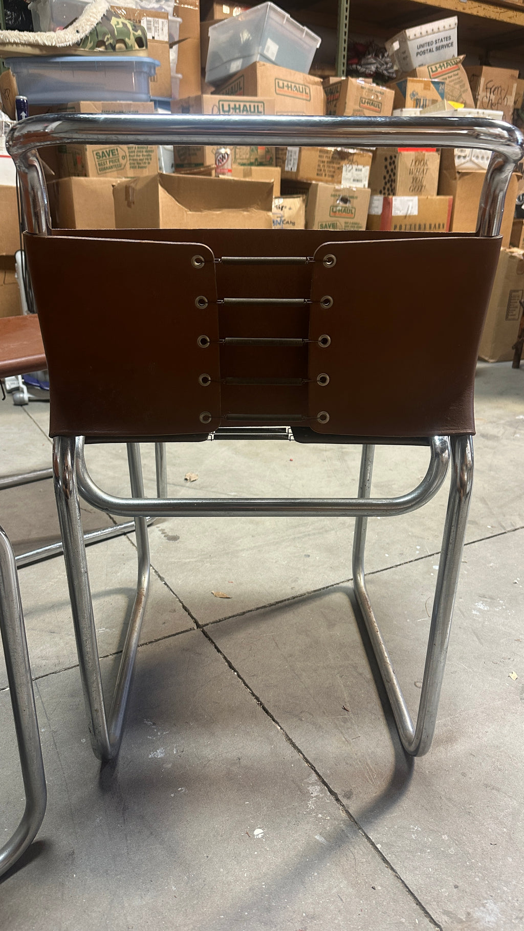 Authentic Leather Mid-Century Modern Chair