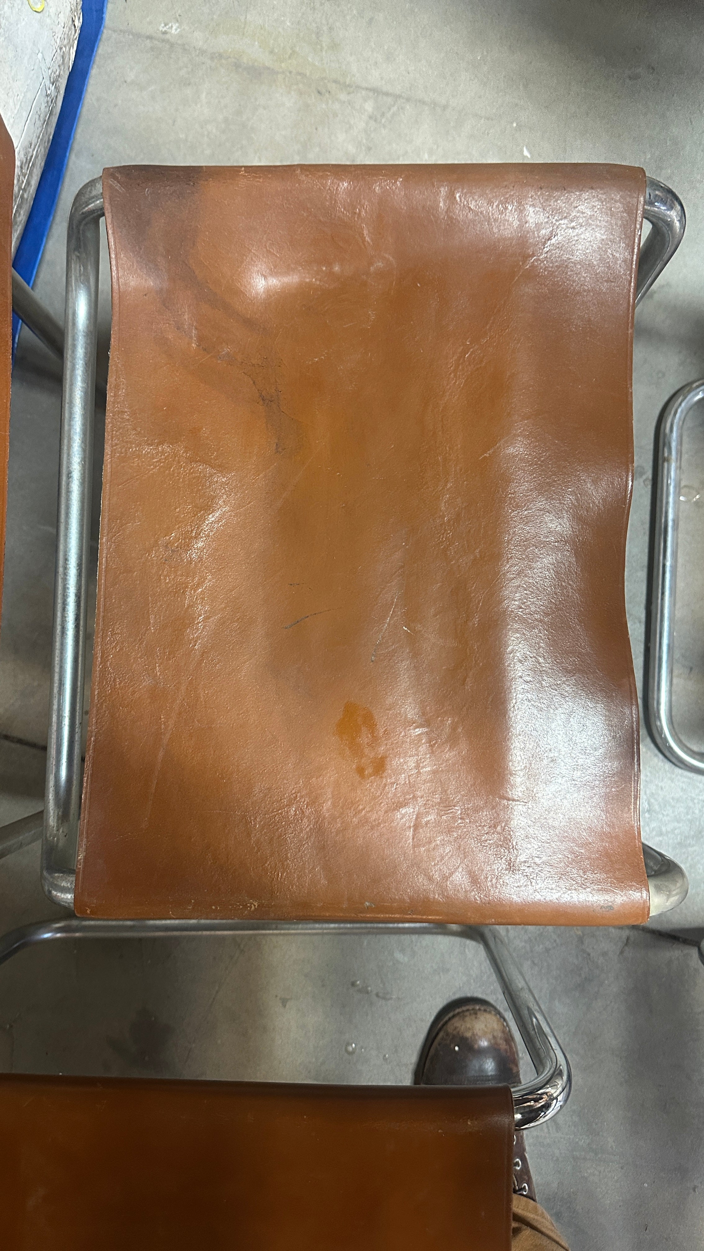 Authentic Leather Mid-Century Modern Chair