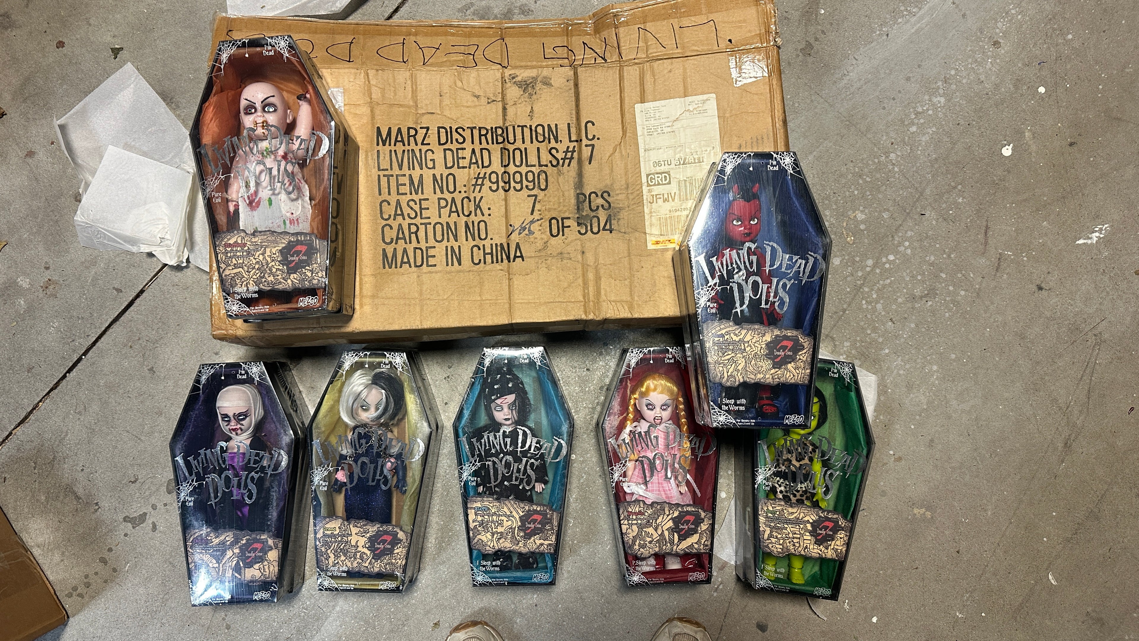 Gluttony, Greed, Sloth, Wrath, Envy, Lust, Vanity